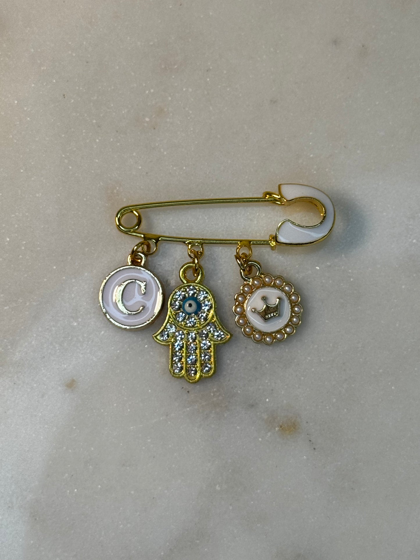 Pink, Blue, White Gold Plated Pin