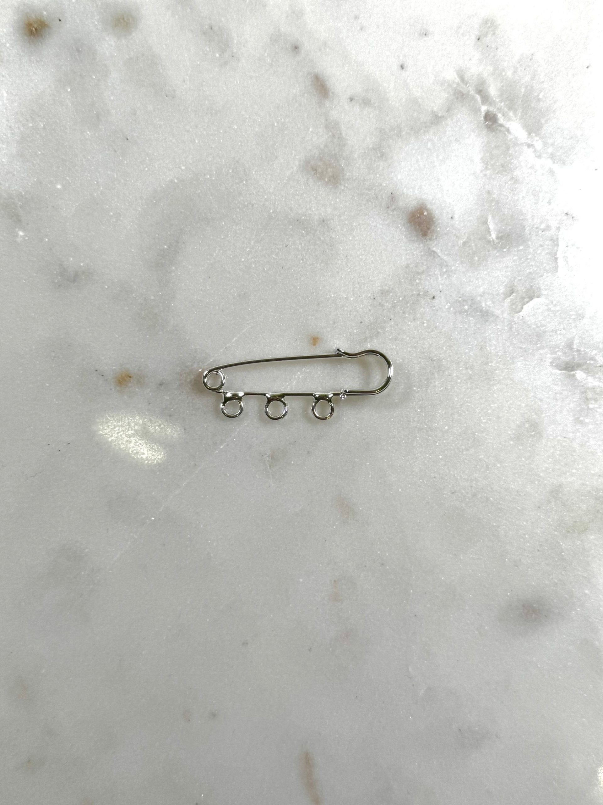 Plain Three Charm Silver Pin