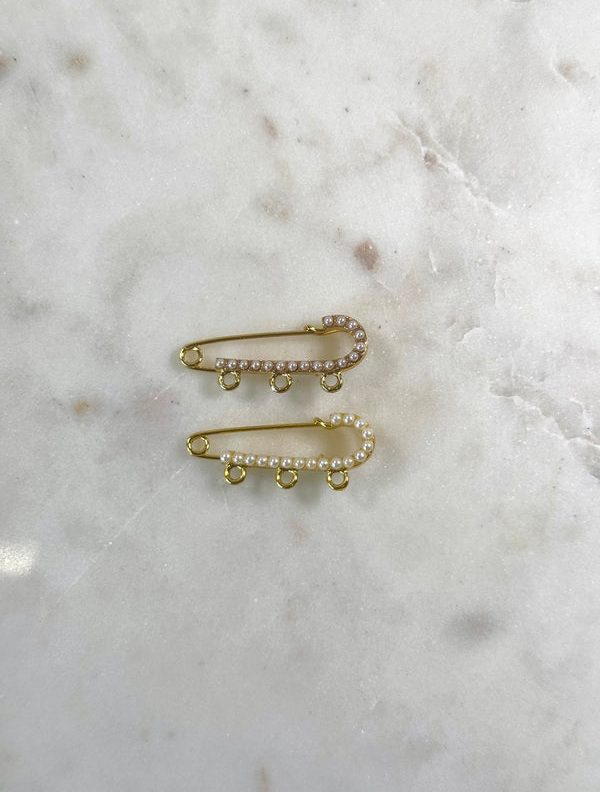 Pearl Gold Baby Pin with 3 Holes