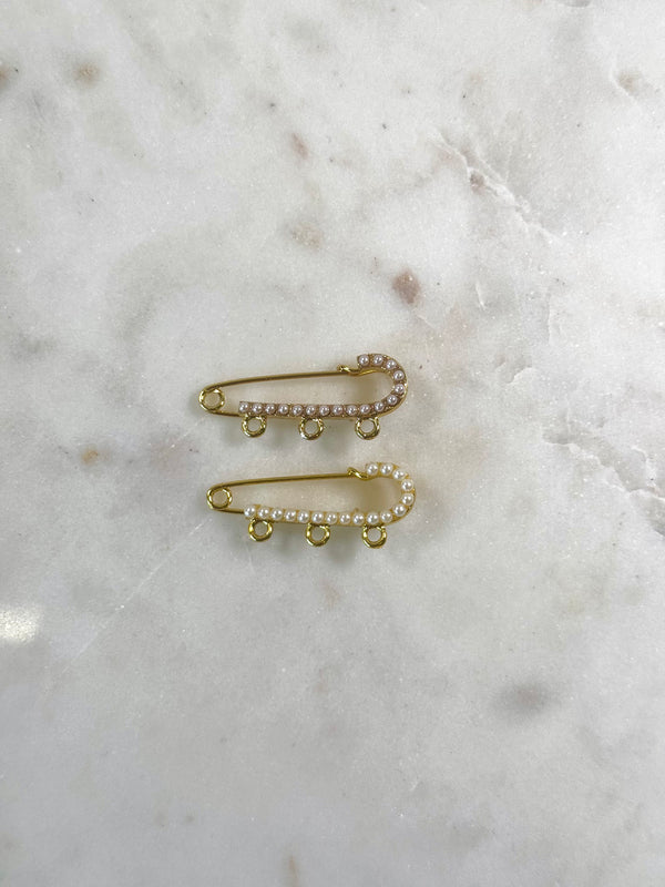 Pearl Gold Baby Pin with 3 Holes